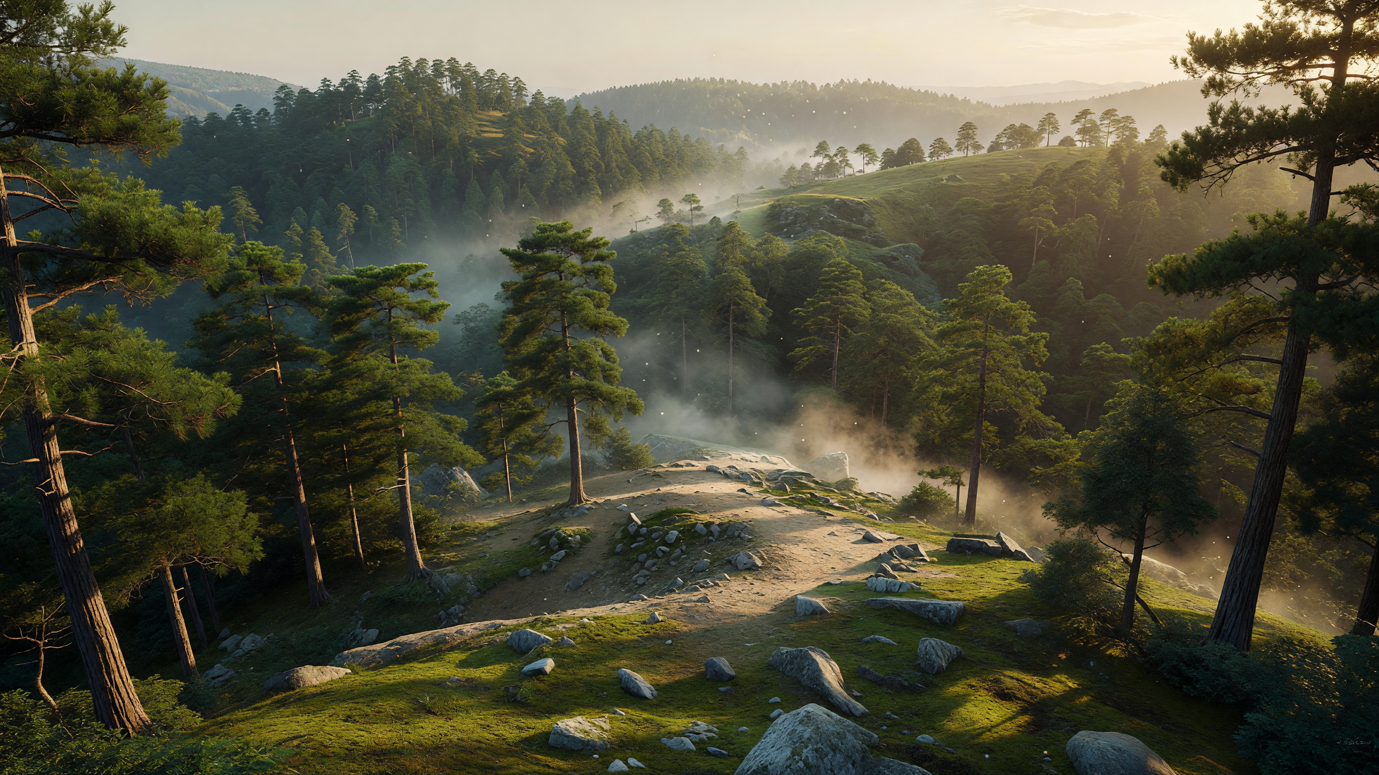 森を見晴らす稜線の展望 ridge overlook forest